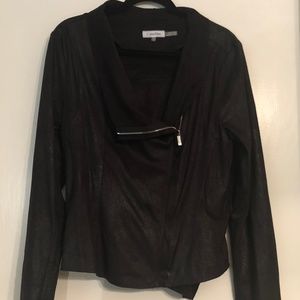 Calvin Klein Faux Suede Blk Coat Sz M